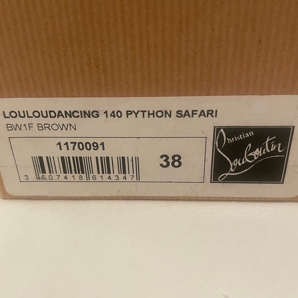 SOLD 💋 Christian Louboutin exotic Python open toe, platform high heel sandal - Picture 8 of 9